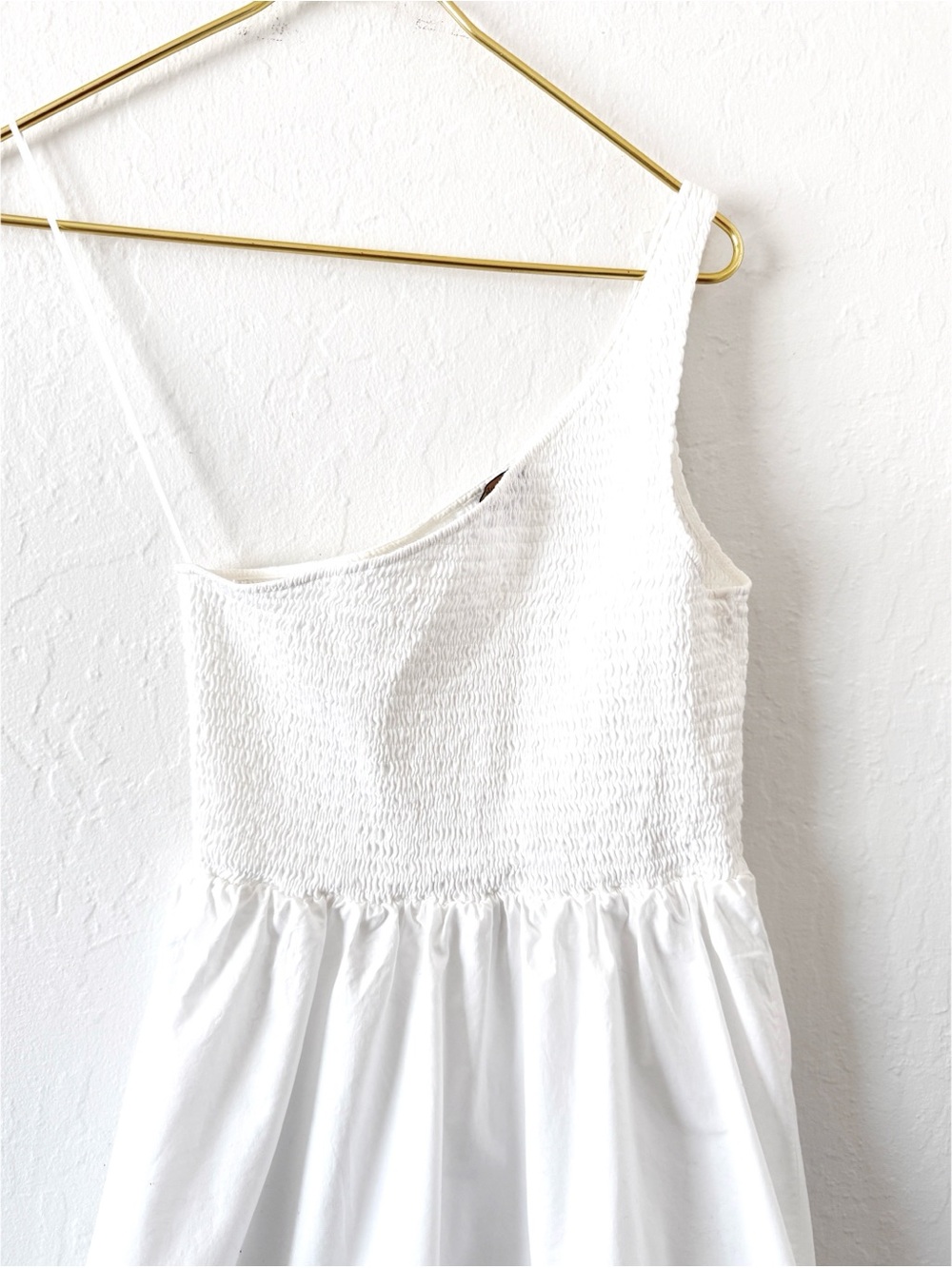 Massimo Dutti One-Shoulder White Midi Dress 100% cotton small - Picture 6 of 11